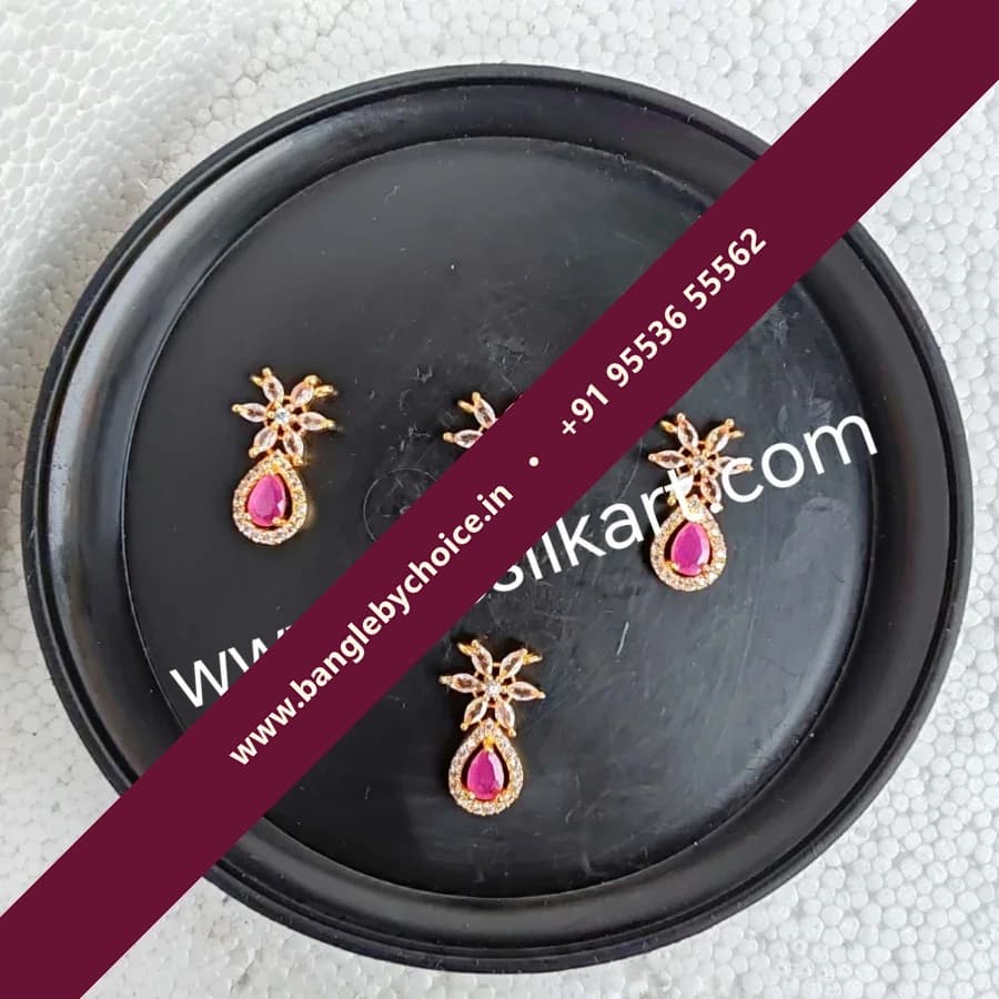 Drop With Flower Lockets-Cz Stones