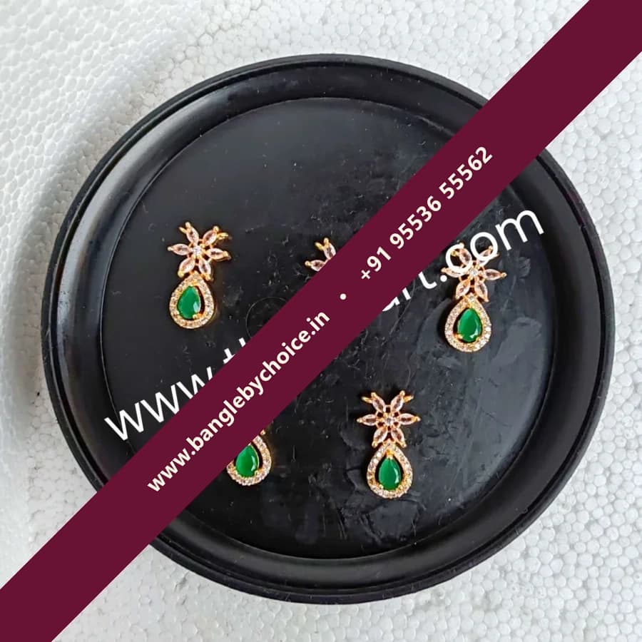 Drop with flower lockets-Cz stones view 3