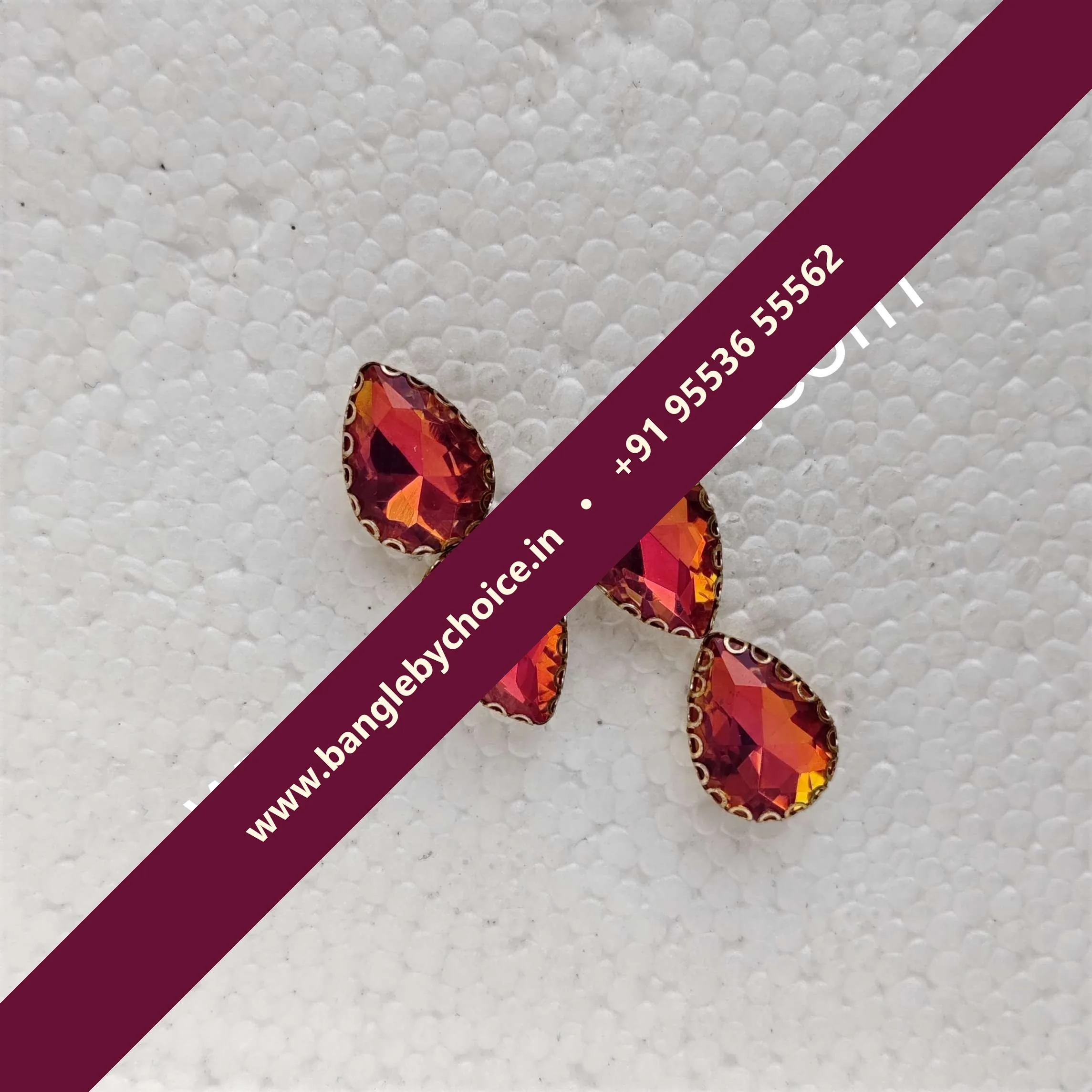 10*14 Size Drop Shape Pestral Colour-Orange