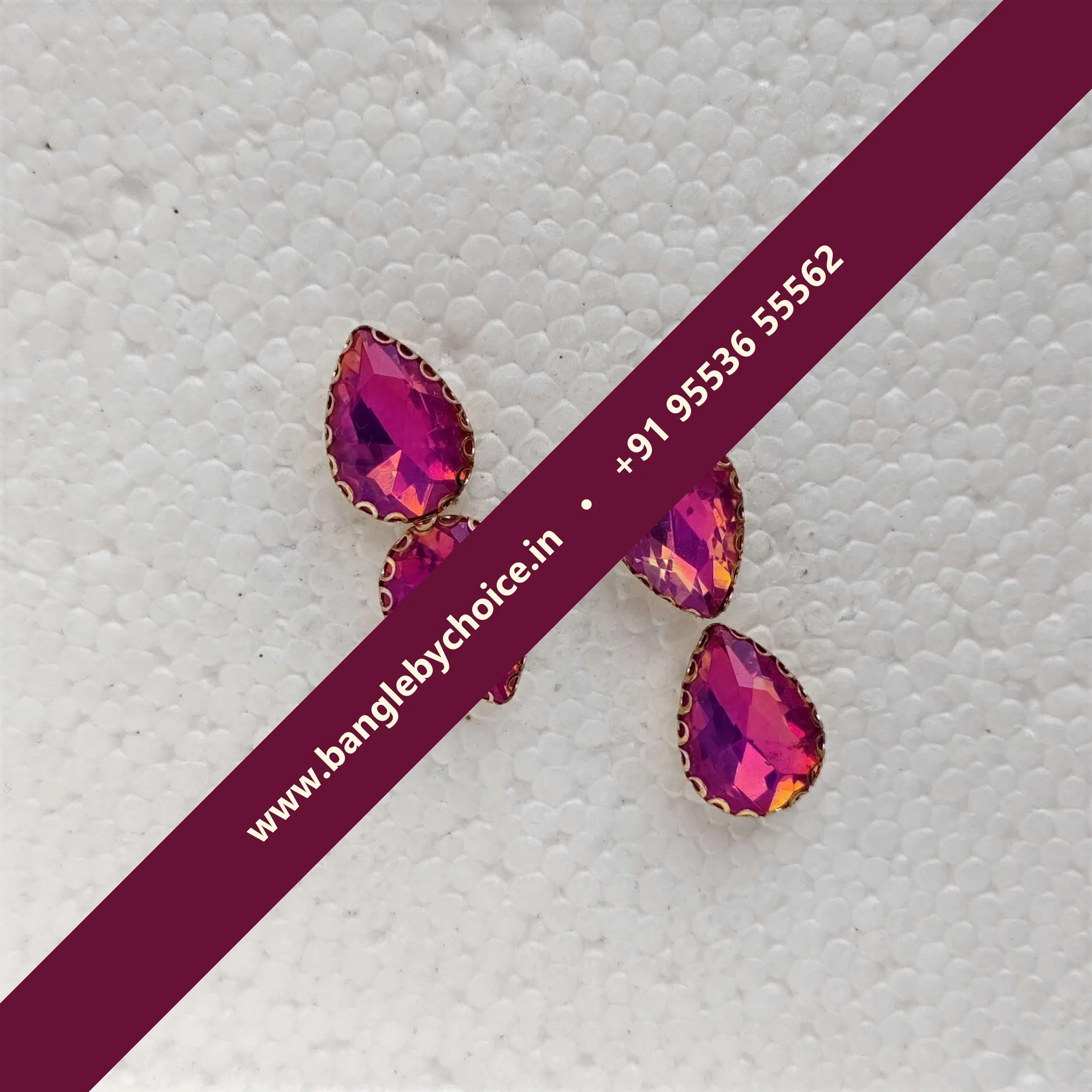 10*14 Size Drop Shape Pestral Colour -Purpulish Pink