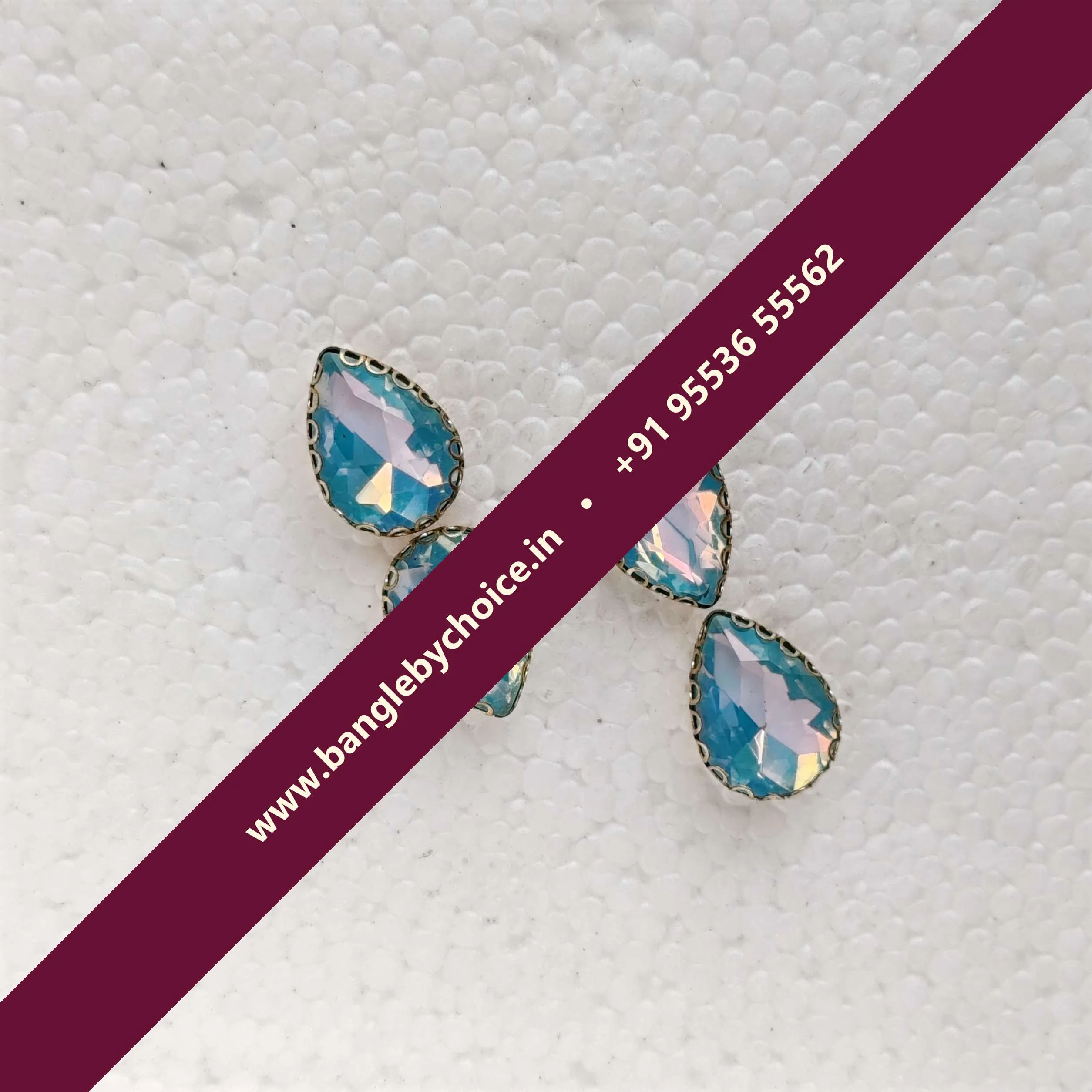 10*14 Size Drop Shape Pestral Colour -Skyblue
