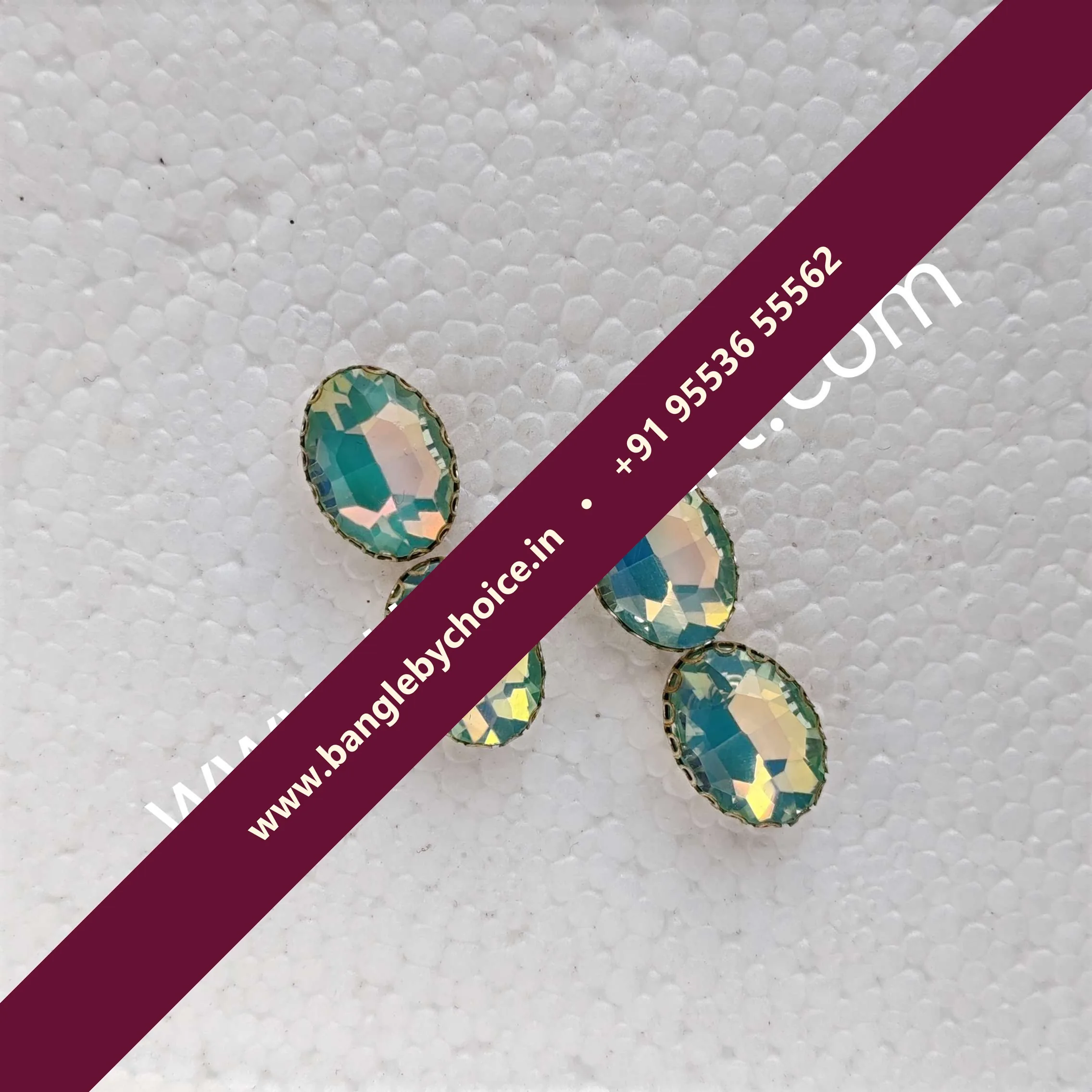 10*15 Size Oval Shape Pestral Colour-Sea Blue