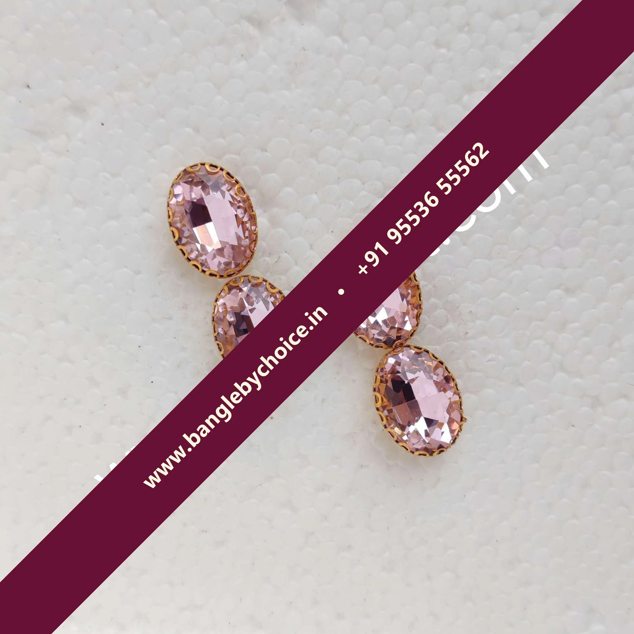 10*15 Size Ovel Shape Clipstones Colour-Baby Pink