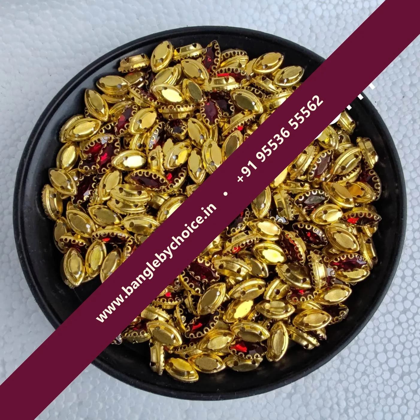10*6 Size Eye Shape Marron Colour Clipstones