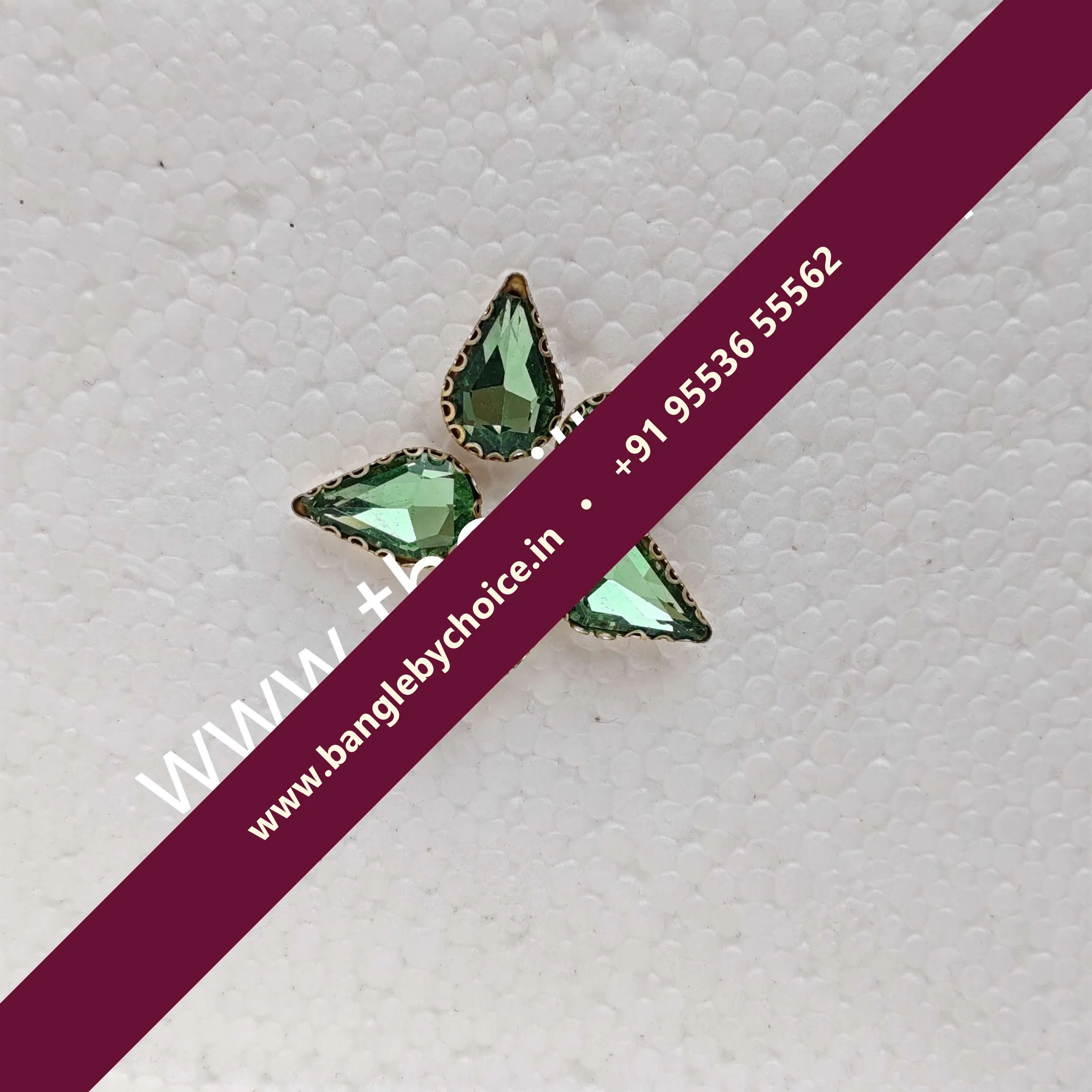 10*8 Size Drop Shape Light Green Colour Clipstones