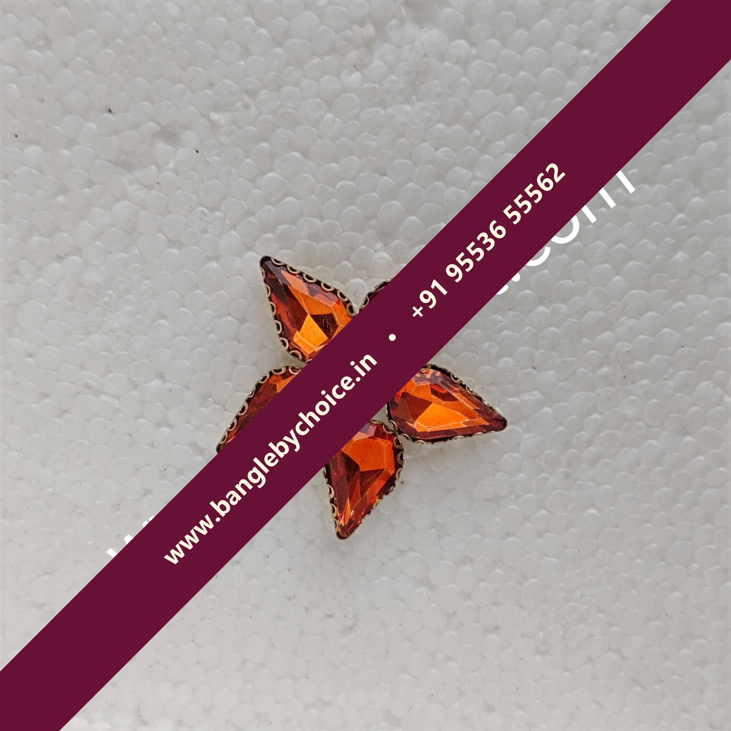 10*8 Size Drop Shape Orange Colour Clipstones