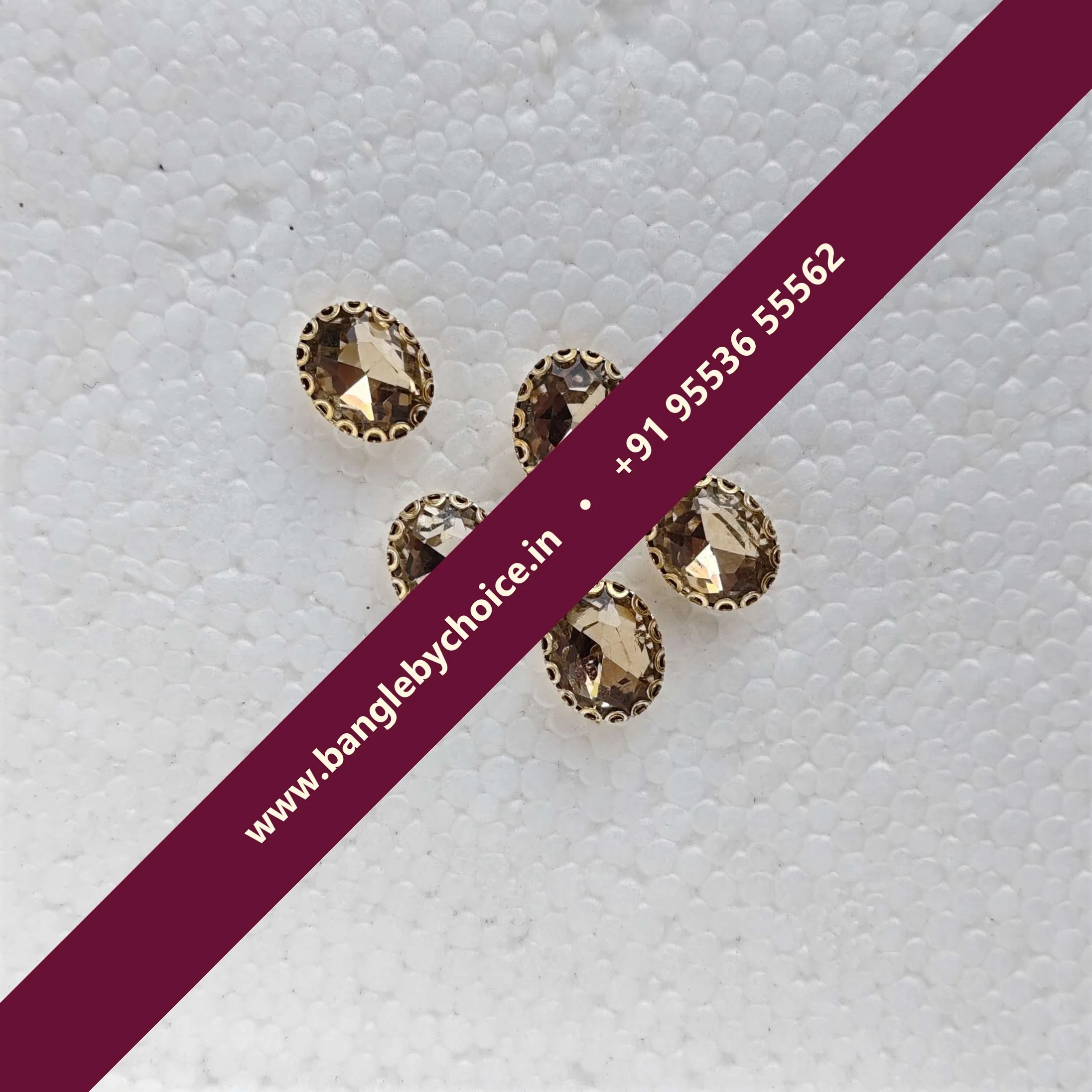 10*8 Size Oval Shape Colour-Gold
