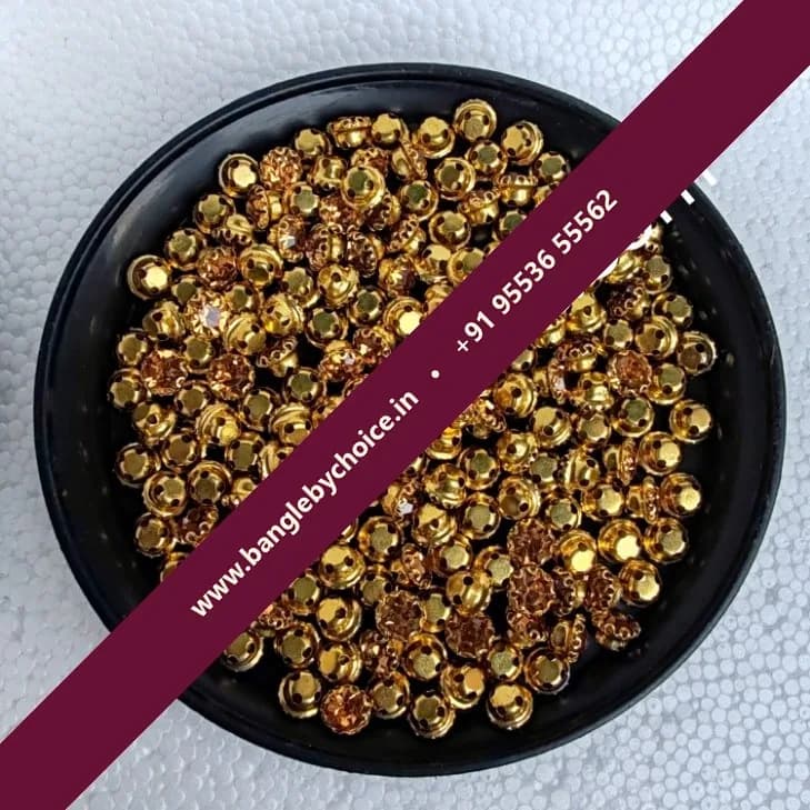6mm Size Round Shape Gold Colour Clipstone