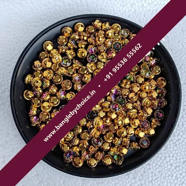 6mm Size Round Shape Multi Colour Clipstones