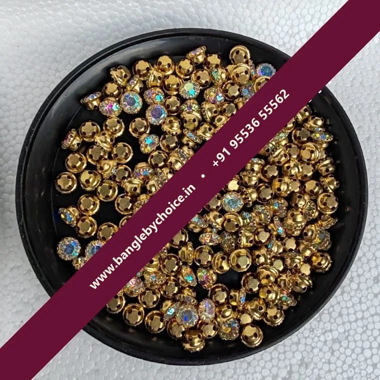 6mm Size Round Shape Rainbow Colour Clipstones