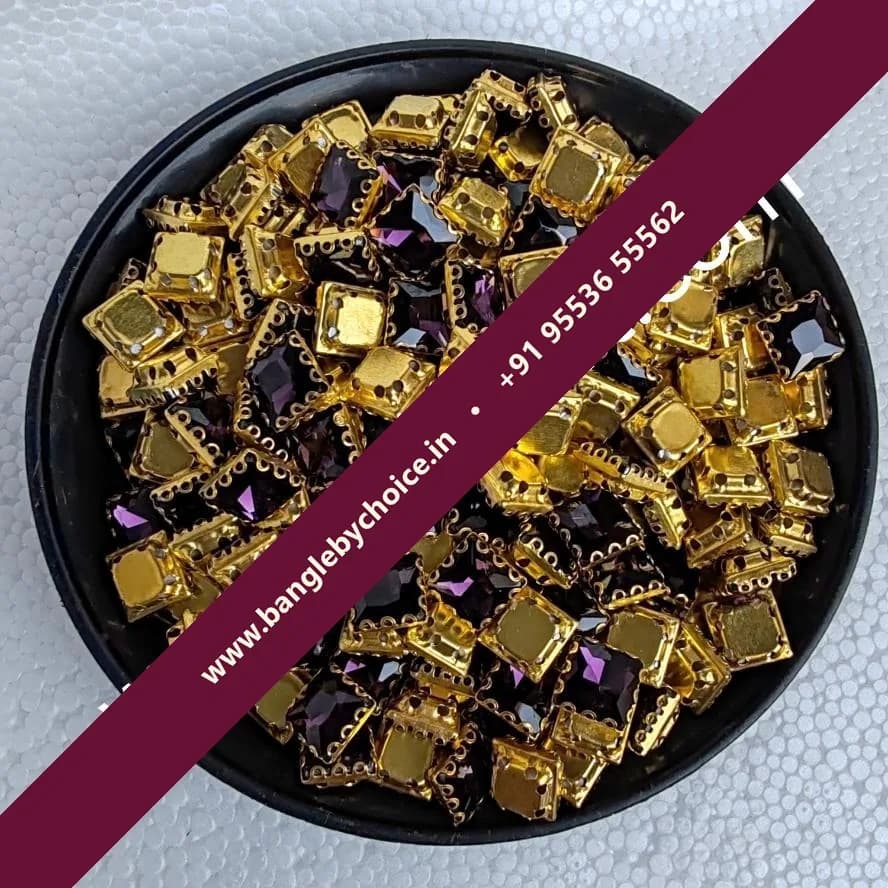 8*8 Size Square Shape Wine Colour Clipstones