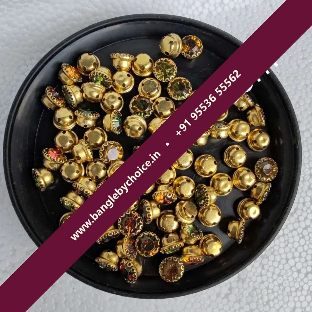 8mm Size Round Shape Multi Colour Clipstones