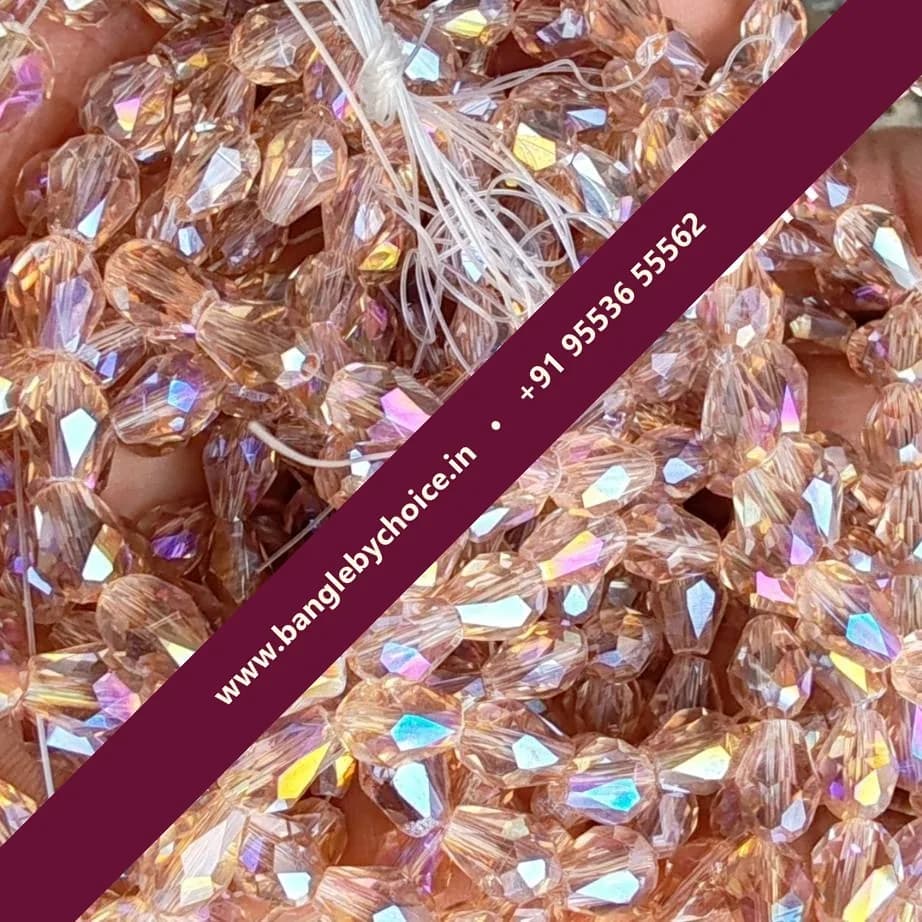 Drop Shape Crystal Beads-Peach