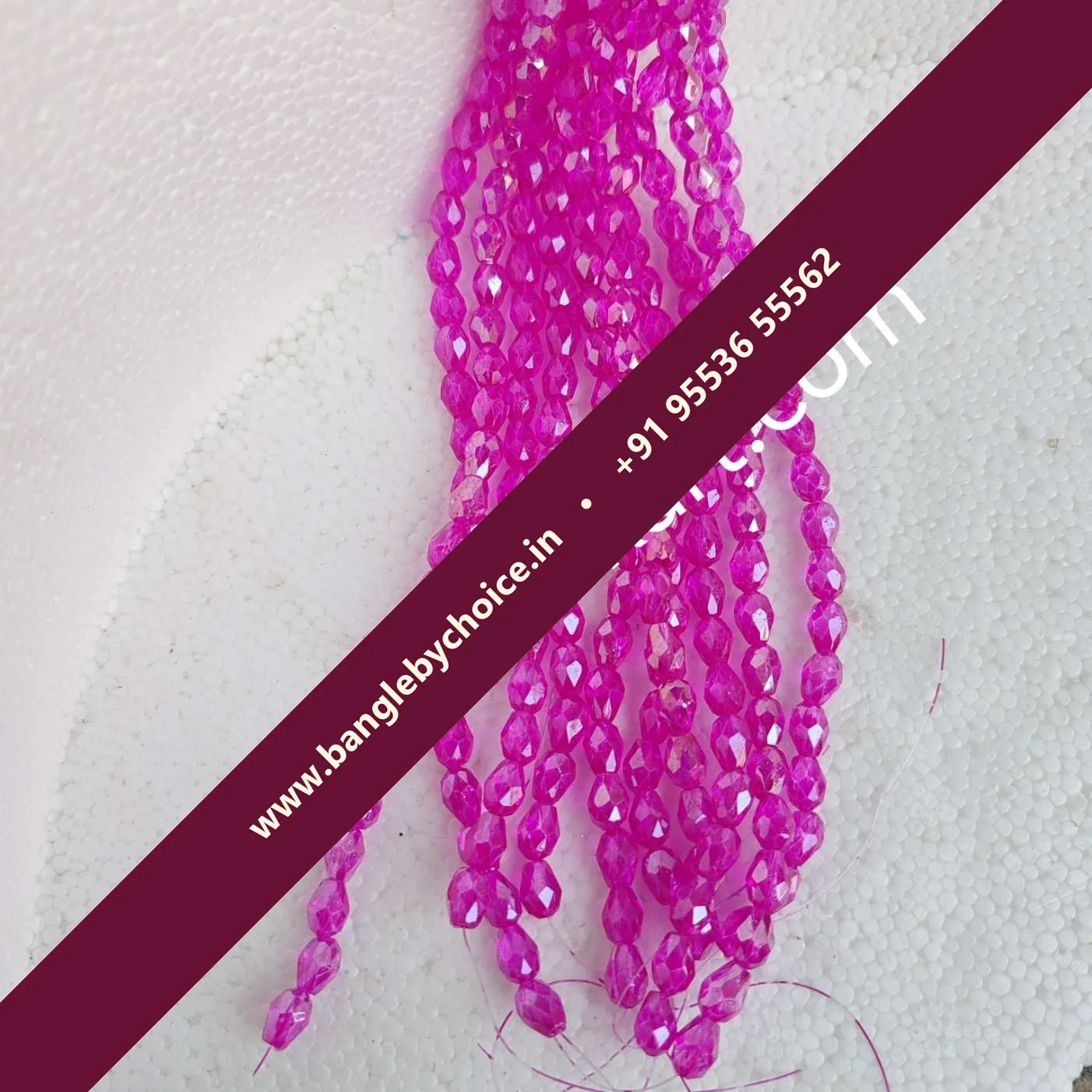 Drop Shape Crystal Beads-Pink