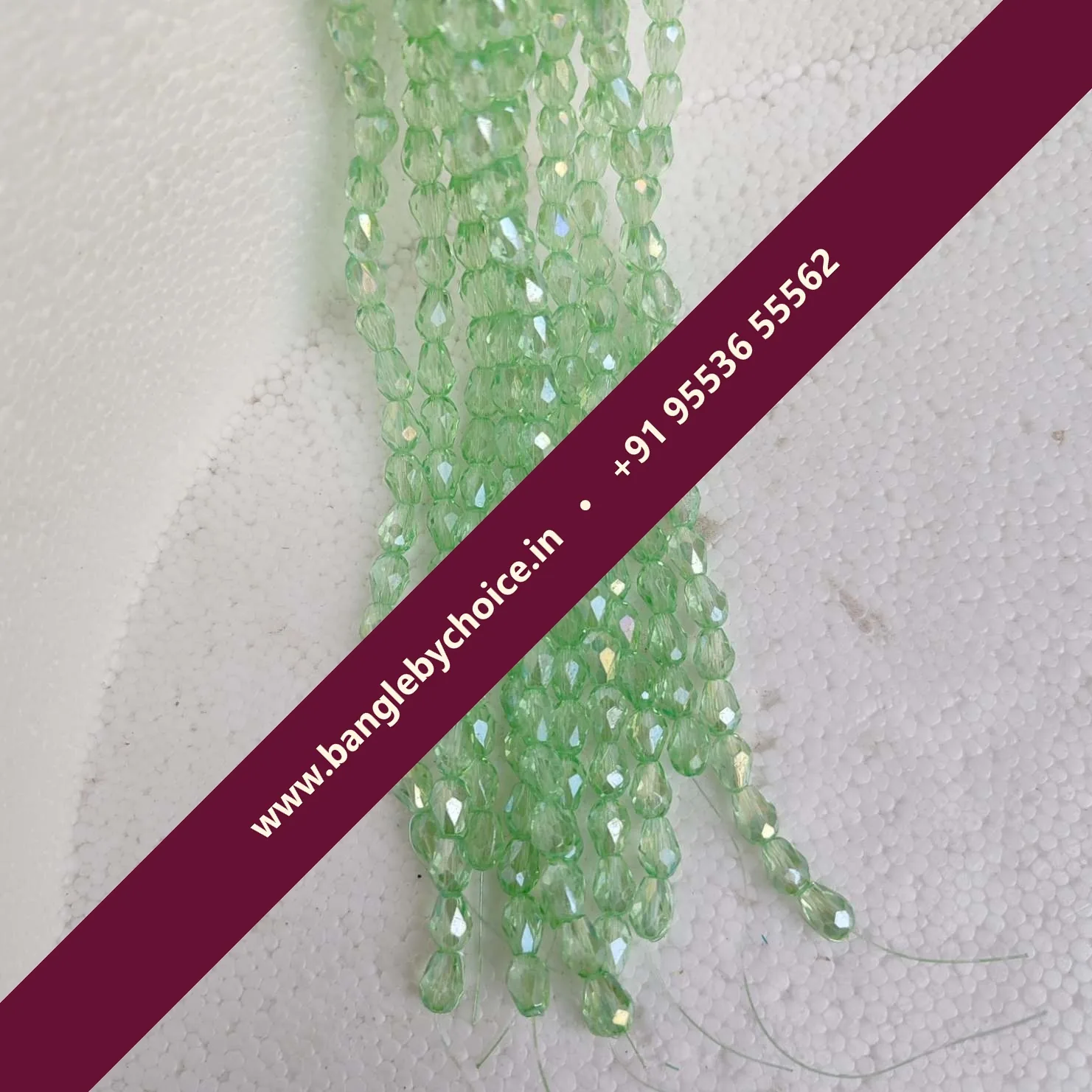 Drop Shape Crystal Beads-Pista Green