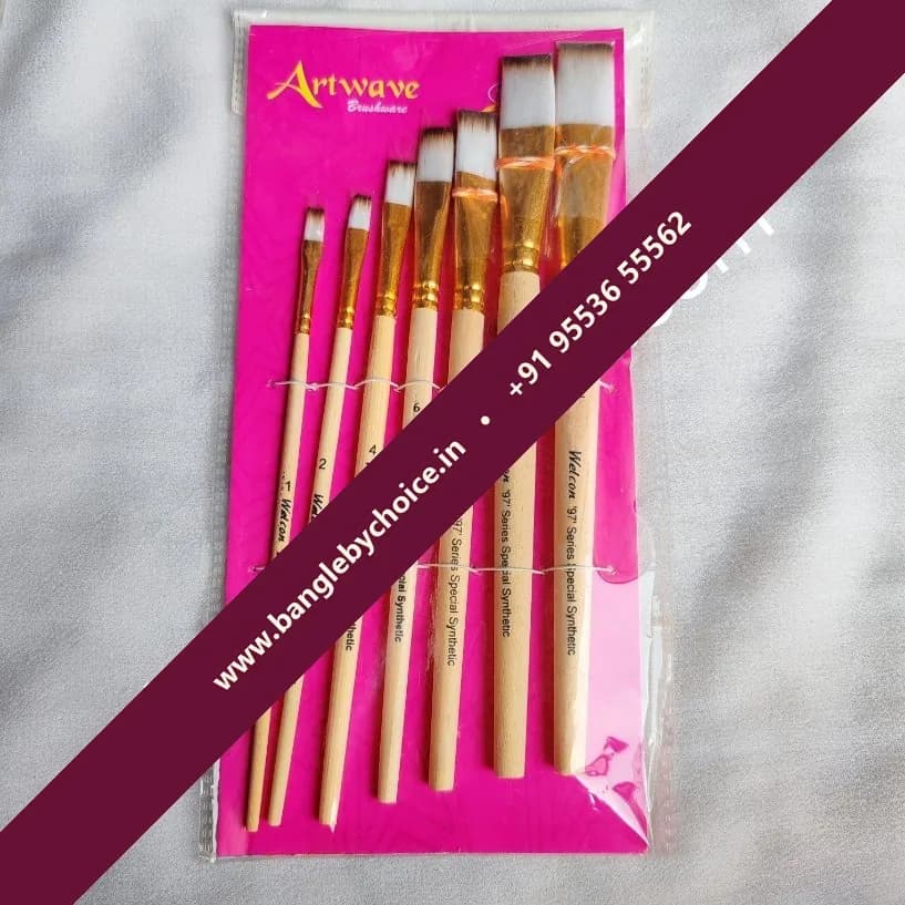 Flat Painting Brushes Set Of 7