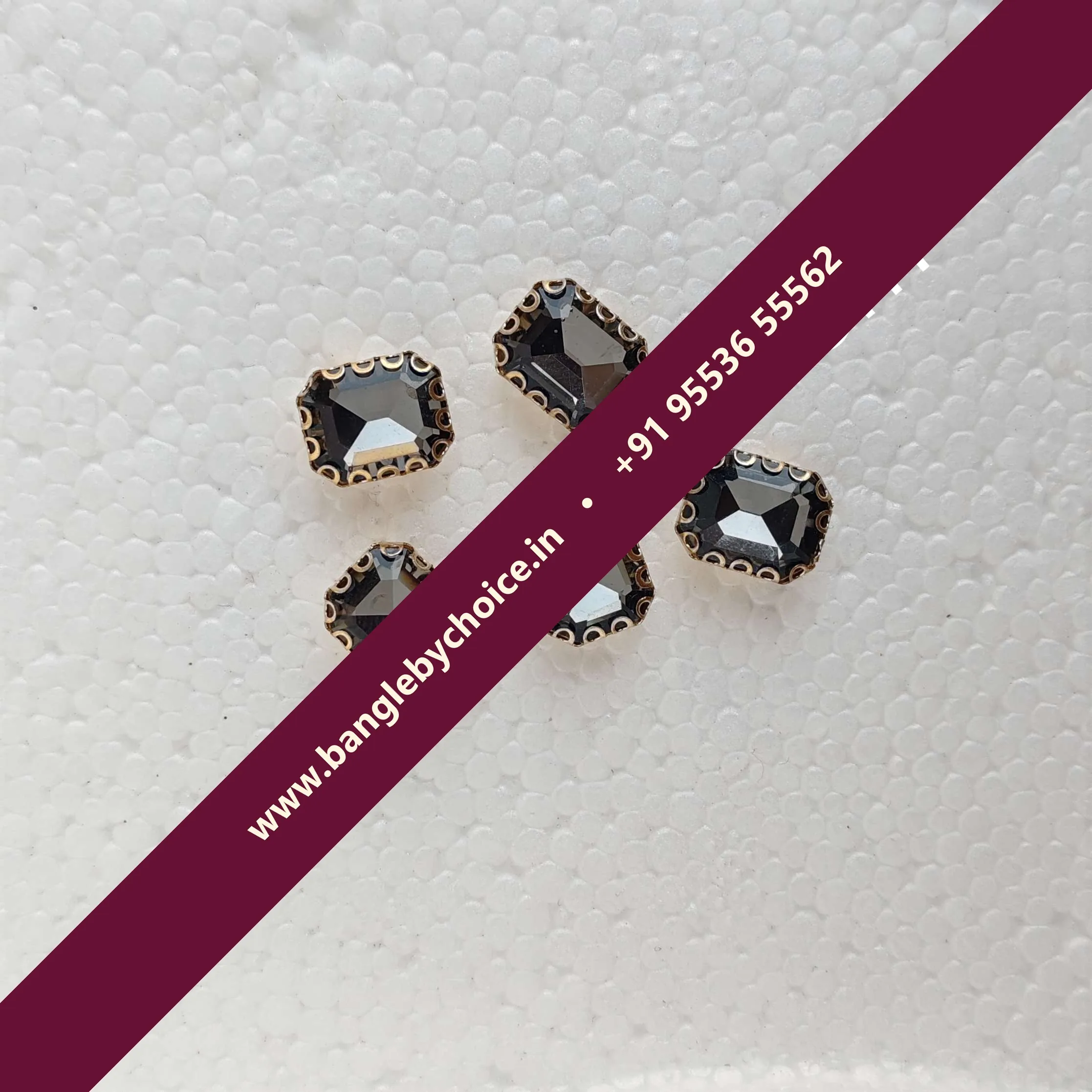 Light Black Colour 10*8 Size Reactangle Clipstones