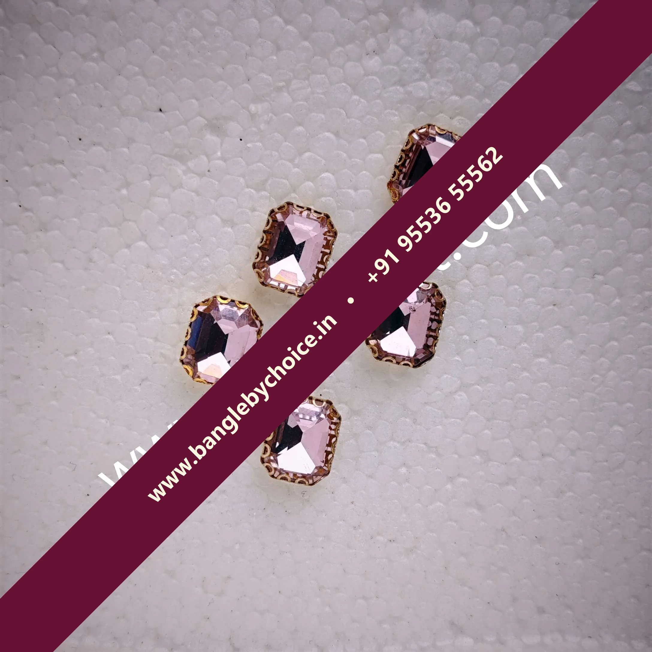 Light Pink Colour 10*8 Size Reactangle Clipstones