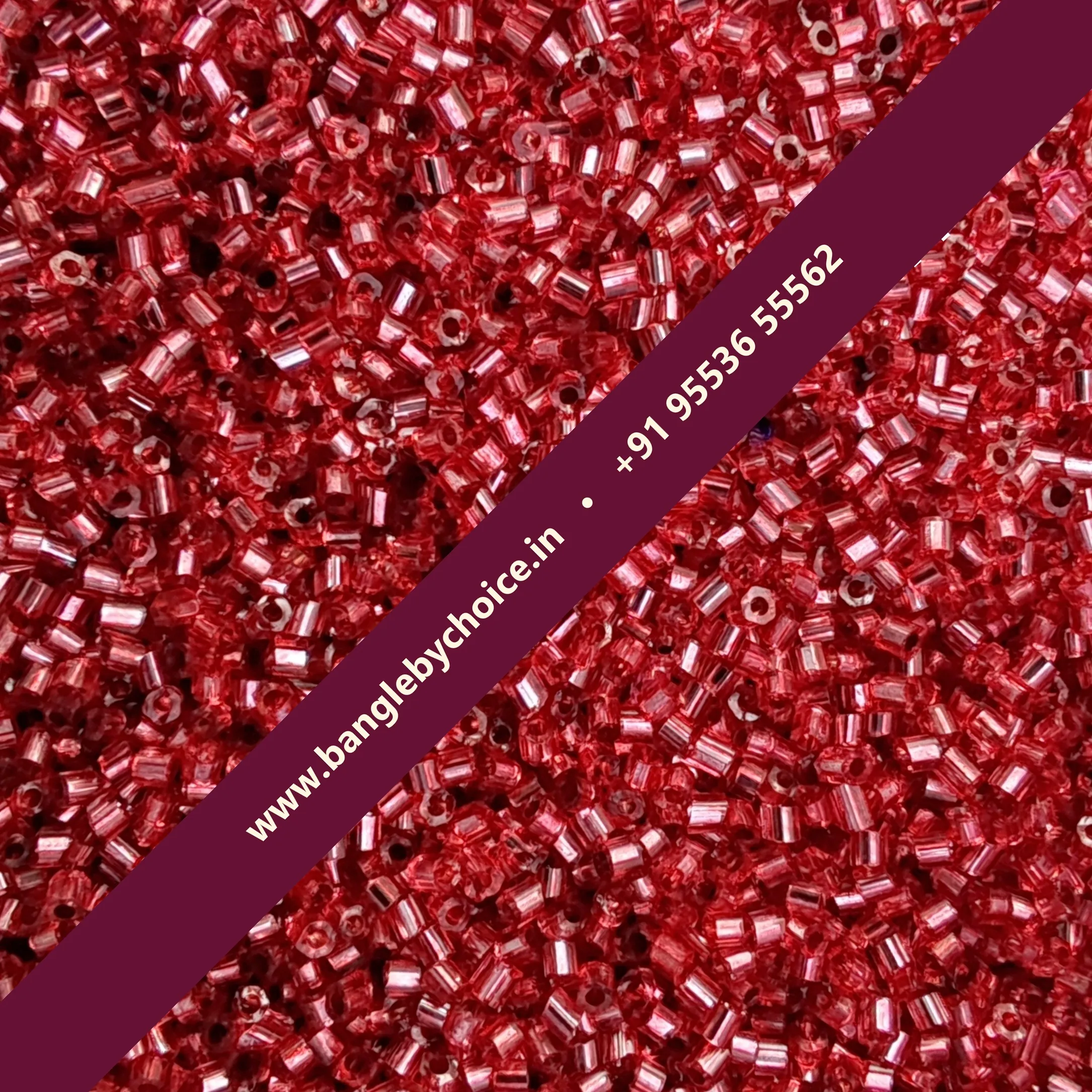 Red Colour Small Cut Beads