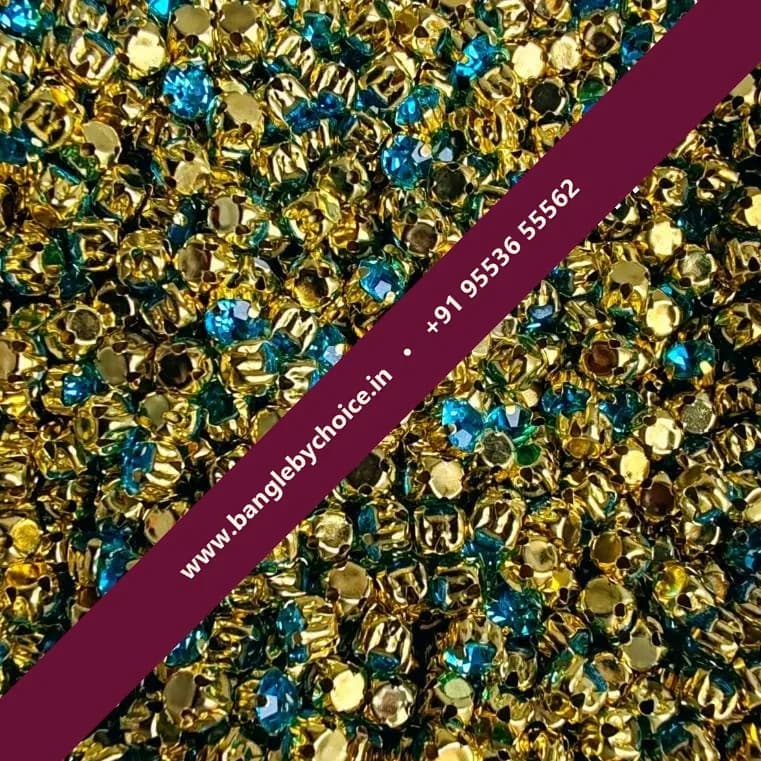 Skyblue Colour 4mm Round Clipstones
