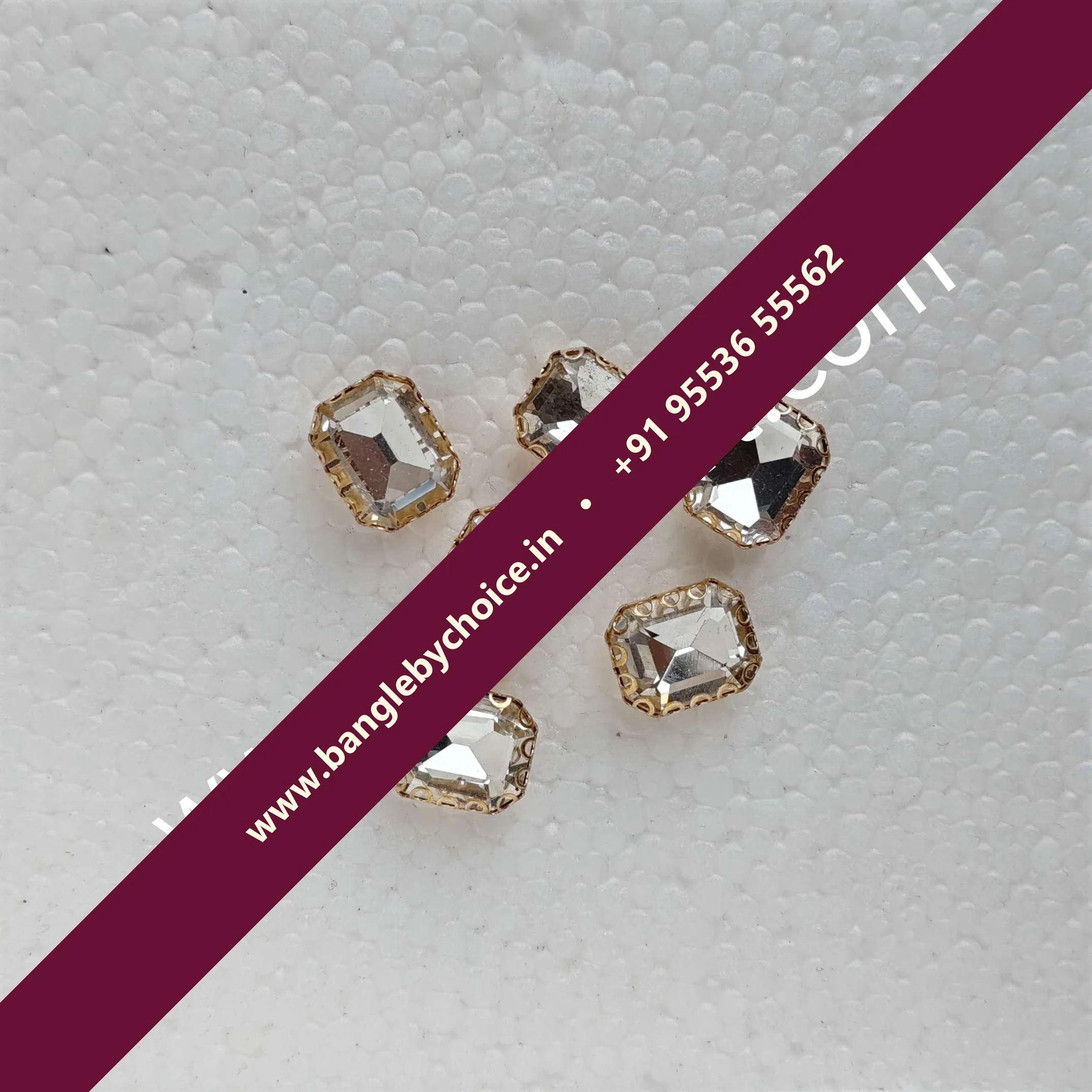 White Colour 10*8 Size Reactangle Clipstones