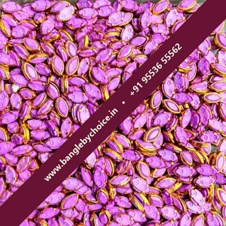 8K Eye Shape Matt Lavender Colour Kundans