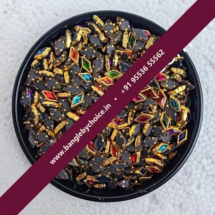 Multicolour Kundans-Diamond Shape